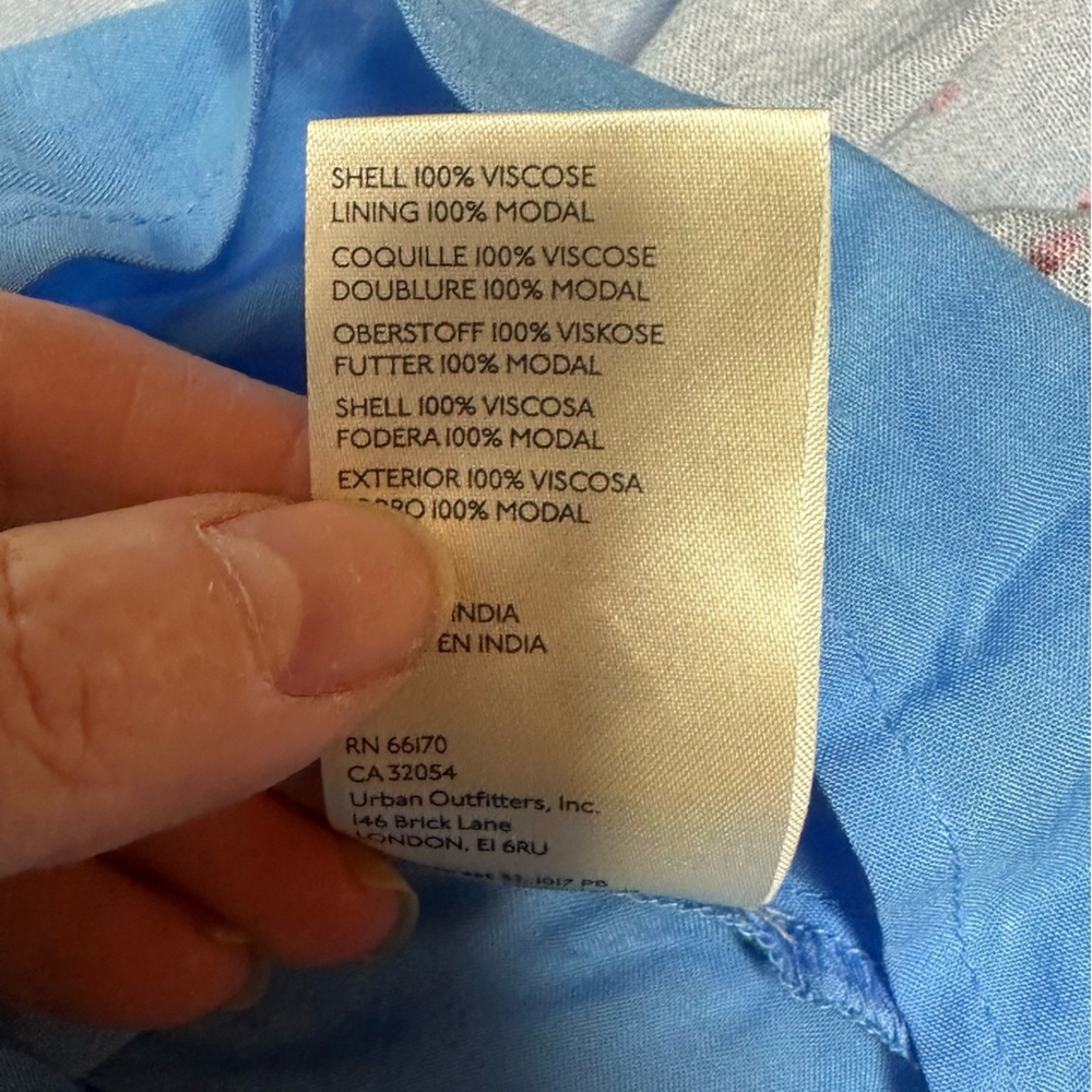NWOT Free People Botanical Borders Mini Dress Blue small - Picture 11 of 13